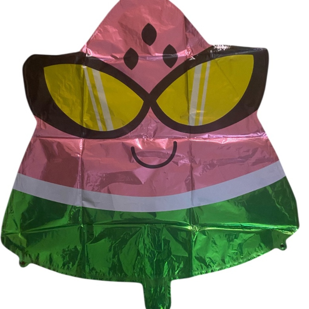 Vibrant 3 piece Pink and Green Watermelon Slice Party balloons